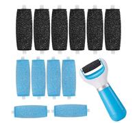 Yesimola Rouleaux de Remplacement 12 Pièces, 2 Types de Rugosité Compatible avec Scholl Velvet Smooth, Recharge pour Pierre Ponce Rapeuse Electrique pour Pedicure Pied