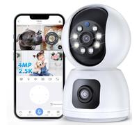 YESKAMOU Caméra de Surveillance WiFi Intérieure 360°, Vision Nocturne, Double Bande 2.4G/5G, Détection de Mouvement, Audio Bidirectionnel, pour Bébé et Animaux