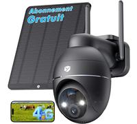 YESKANO 4G LTE Camera Surveillance Exterieure sans Fil, 2K 3MP avec Carte SIM & 5W Panneau Solaire 360° PTZ, Caméra 4G Solaire Extérieur, Vision Nocturne Couleur, Détection PIR, Audio Bidirectionnel