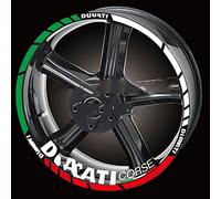 YESKIT Autocollants décoratifs modifiés Pneu De Moto Roue Étanche Logo Autocollants Bandes Réfléchissantes Décalcomanies pour Ducati 959 916 1199 Diavel 1200 (Color : A)