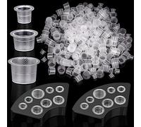 YESLUSY 300Pcs Tattoo Ink Caps et 2 Cups Holders, Gobelets pour Encre de Tatouage Caps, Gobelets D'encre de Plastique Tatouage pour Tatouages Maquillage Kit Tatouage