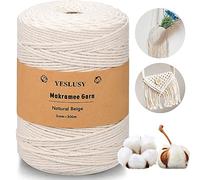 YESLUSY Fil Macramé en Coton Naturel de Qualité Supérieure - 3mmx300m - Parfait pour Bricolage, Artisanat, Plante Suspendue, Décoration Boho, Suspension, Cintre de Plantes