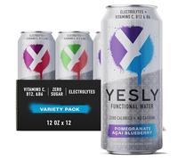 Yesly Eau hydratante vitaminée électrolyte, 40 ml - Sans sucre, zéro calorie avec vitamines C, B12 et B6 et sans édulcorants artificiels - Lot de 12