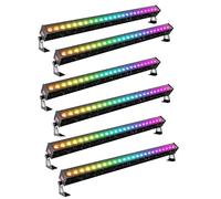 Yespick 6PCS 24 LED Étanche Wallwasher,120W Disco Lumiere,RGBW 3in1 LEDs dmx512 Spotlights Luminaires DJ Luminaires Muraux D'extérieur pour Bars,Discothèques,Fêtes,Mariages