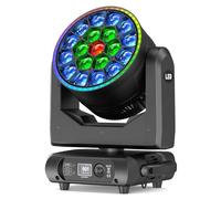 Yespick Lyre LED RGBW 19x20W Beam Jeux de Lumière Couleur vortex kaléidoscope Zoom Effet Wash Projecteurs DMX512 Lampe de scène pour Disco DJ Club Fête Bar Noël Théâtre Mariage