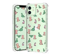 Yespure conu pour le botier de dinosaure du botier iPhone 12 pour l'iPhone 12 Pro Dinosaures colores dessin anime conception de la couverture