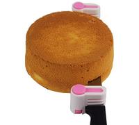 Yesreal 2PCS DIY Coupe-gâteau, auxiliaire de stratification, tranche de pain, coupe de toast, trancheuse à niveaux de 5 couches, outil de fixation de cuisine (Rose)