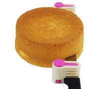 Yesreal 2PCS DIY Coupe-gâteau, auxiliaire de stratification, tranche de pain, coupe de toast, trancheuse à niveaux de 5 couches, outil de fixation de cuisine (Rose Rouge)