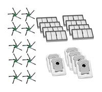 Yessetry 10 brosses latérales + 8 filtres appropriés + 6 à poussière pour S9 S9+ Sweeping Robot Aspirateur Accessoires