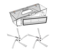 Yessetry Boîte à poussière et brosse latérale pour aspirateur robot W10 Accessoires Boîte à poussière avec filtre