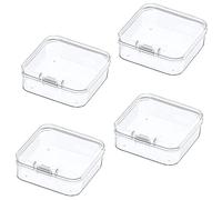 Yessetry Lot de 4 boîtes de rangement en plastique transparent avec couvercle à charnière