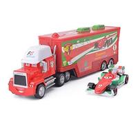 Yestree Cars Jouet 2 Pièces Set Véhicules, Camion Cars et Voiture de Course Enfant Camion Transporteur Modèle de Voiture Figurine Car, Cadeaux Parfaits pour Enfant Anniversaire/Récompense (F1)