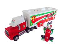 Yestree Cars Jouet 2 Pièces Set Véhicules, Camion Cars et Voiture de Course Enfant Camion Transporteur Modèle de Voiture Figurine Car, Cadeaux Parfaits pour Enfant Anniversaire/Récompense (F1, Blanc)