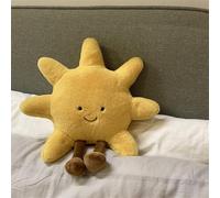 Yestree Coussin décoratif en peluche Smile, motif de soleil, lune, pour enfants à câliner, coussin de canapé, peluche 3D, cadeau d'anniversaire, coussin décoratif (soleil 35 cm)