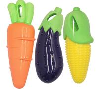 Yestree Lot de 3 jouets à mâcher pour chien carotte maïs aubergine