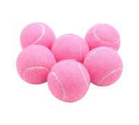 Yestree Lot de 6 balles de tennis professionnelles en caoutchouc - Diamètre : 6,4 cm - Résistantes à l'usure - Pour l'intérieur et l'extérieur - Rose