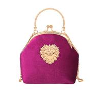 Yestree Women's Evening Bag in Velour, Chic Clutches and Clutches with Chain Shoulder Strap Vintage 1920s Bag for Wedding Ceremony Party (Pink)