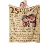 YESTUTI Cadeau de noces d'argent, cadeau d'anniversaire de mariage pour elle/lui, cadeaux de noces d'argent 25, idée de cadeau pour couple Fraiem, décoration de noces d'argent pour 25 ans, couverture