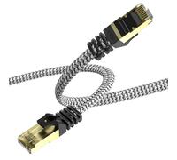 YesTXR Câble réseau 3M, CAT 8 40 Gbps - Câble LAN haut débit - Câble Ethernet - 2000 MHz S/FTP RJ45 Gigabit - Cordon de raccordement en nylon pour PS5/4, modems, téléviseurs, commutateurs, ordinateurs