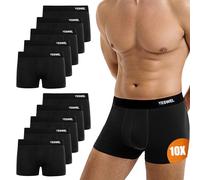 YESWEL Boxer Homme Lot de 10,Coton Calecon,Doux et Respirant,sans Étiquette sous-Vêtement,avec Ceinture Élastique (10x Noir, XXL)