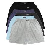 YESWEL Calecon Homme Lot de 6, Boxer Coton Respirant, Caleçon Long et Doux Style Rétro, Idéal pour la Maison et Les Voyages (Multicolore03, 2XL)