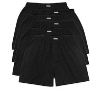 YESWEL Calecon Homme Lot de 6, Boxer Coton Respirant, Caleçon Long et Doux Style Rétro, Idéal pour la Maison et Les Voyages (Noir, L)