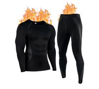 YESWEL Ensemble de sous-vêtements thermiques pour homme, caleçon long et haut à manches longues, couche de base de ski, pantalon doublé en polaire thermique à séchage rapide (M à XXL), Gris foncé, M