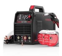 YESWELDER 135Amp Poste a Souder Fil Fourré MIG sans Gaz 230V Poste a Souder Flux MIG/Lift TIG/Stick 3-in-1 Poste de Soudage Grand écran Numérique LED IGBT Inverter avec 2 Unités Fil Fourré