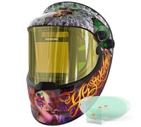 YESWELDER Casque de soudeur auto-obscurcissant avec vue latérale, vue panoramique à 180 °, capot de soudeur à énergie solaire 1/1/1 True Color, large ombre 3/5-9/9-13 pour TIG MIG ARC CUT and GrIND