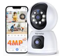 YESYAMO 2.5K 4MP Caméra Surveillance WiFi Intérieure 360°, Caméra Bébé/Animaux avec WiFi 2.4G/5G, Vision Nocturne Intelligente, Détection de Personne et Suivi Auto, Audio Bidirectionnel