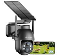 YESYAMO 2K Camera Surveillance WiFi Exterieure sans Fil Batterie, Camera Solaire Exterieur 2,4GHz, Vision Nocturne Couleur, Détection Humaine PIR, Audio Bidirectionnel, IP66