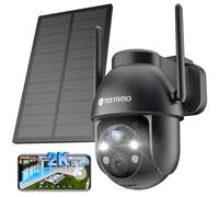 YESYAMO 2K Camera Surveillance WiFi Exterieure sans Fil Batterie-Panneau Solaire Amovible, 360° PTZ, Camera Exterieur Solaire(2.4G), Vision Nocturne Couleur, Détection de Movement, IP66