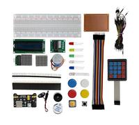 Yetaida Kit électronique de 294 pièces avec module d'alimentation, platine d'expérimentation 830 trous, LED, fils de démarrage, broches à une rangée, module d'affichage, carte PCB simple face