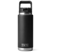 YETI Rambler Straw Bottle, Stainless Steel Vacuum Insulated Bottle with Straw Cap, Black, 26 oz (769 ml)