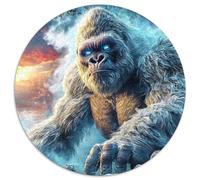 Yeti in Winter 1000 Pièces Puzzle Circulaire Puzzle Adulte pour Enfants Puzzle Familial Jeu D'Intelligence De l'art De La Décoration Moderne 1000pcs (67.5x67.5cm)