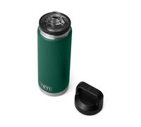 YETI Rambler Bottle Chug, Vacuum Insulated Stainless Steel Bottle with Chug Cap, Black Forest Green, 26 oz (760 ml)
