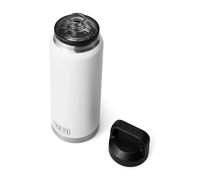 YETI Rambler Bottle Chug, Vacuum Insulated Stainless Steel Bottle with Chug Cap, White, 36 oz (1065 ml)