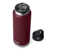 YETI Rambler Bouteille de 40 oz isolée sous vide en acier inoxydable avec bouchon Chug Cap, Wild Vine Red