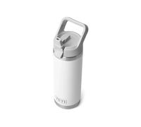 YETI Rambler C Bouteille à paille en acier inoxydable avec bouchon à paille étanche, blanc, 532 ml