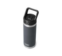 YETI Rambler C Bouteille à paille en acier inoxydable isotherme avec bouchon à paille étanche, anthracite, 532 ml