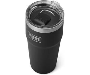 YETI Rambler Cup, Vacuum Insulated Stainless Steel Stackable Cup with Magslider Lid, Black, 20 oz (591 ml)