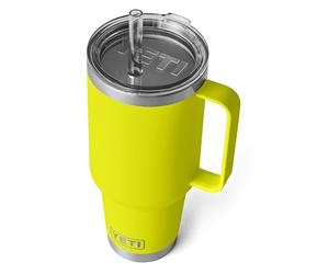 YETI Rambler Gobelet isotherme avec paille et couvercle pour boissons froides - Compatible avec porte-gobelet - Passe au lave-vaisselle - 1,2 l - Jaune (Firefly Yellow)