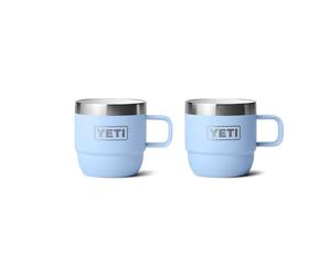 YETI Rambler Lot de 2 tasses à expresso isothermes sous vide, en acier inoxydable, empilables, grand bleu ciel, 177 ml
