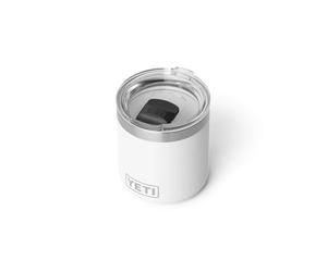 YETI Rambler Lowball de 295 ml avec doublure en céramique DuraSip - Gobelet Lowball empilable en acier inoxydable avec couvercle MagSlider, blanc