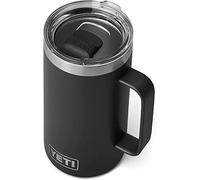 YETI Rambler Mug, Vacuum Insulated Stainless Steel Stackable Mug with Magslider Lid, Black, 24 oz (710 ml)
