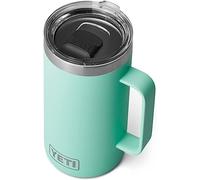 YETI Rambler Mug, Vacuum Insulated Stainless Steel Stackable Mug with Magslider Lid, Seafoam, 24 oz (710 ml)