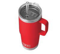 YETI Rambler Tasse à paille, en acier inoxydable avec couvercle hermétique et robuste, rouge Rescue Red, 739 ml