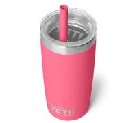 YETI Rambler Tumbler JR Gobelet isotherme en acier inoxydable avec couvercle avec paille en silicone, rose tropical, 295 ml
