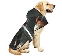 Yeti Warrior Manteau de pluie imperméable pour chien avec capuche, bandes réfléchissantes et sangle ventrale réglable, convient aux chiens de petite et grande taille