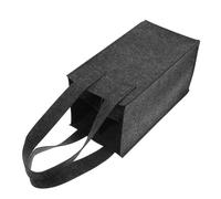 YETONADO 1 sac de transport pour bouteille de vin rouge, sac fourre-tout à 4 compartiments, sac de rangement en feutre, sac d'épicerie réutilisable, noir gris foncé, Taille unique